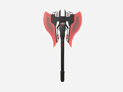 SciFi War Axe B04 Black Red - Sci Fi Weapon Design Low-poly 3D model