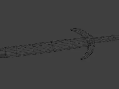 Stylized Heavy Greatsword Fantasy Weapon Low-poly 3D model