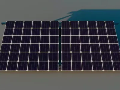 Solar Panel With Rack Low-poly 3D model