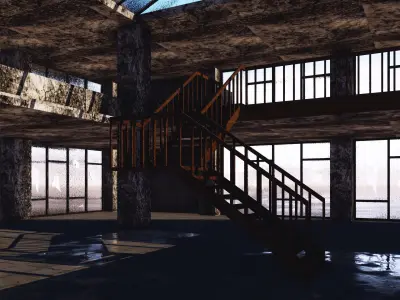 ABANDONED BUILDING Low-poly 3D model purchase