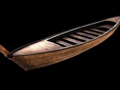 Wooden Boat 3D model buy