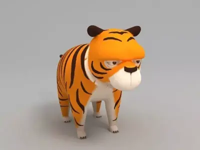 Tiger cartoon 3D model purchase