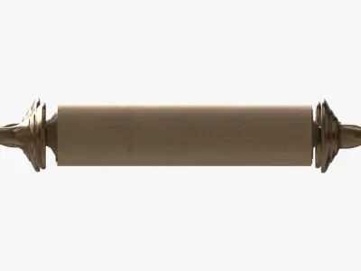 Ancient Scroll With Metal Rods blank 02 3D model