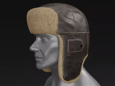 Winter Hat - Aviator - Military PBR 4K Low-poly 3D model