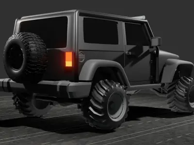 jeep wrangler Low-poly 3D model