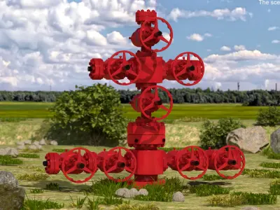 Oil Gas Wellhead 3D model