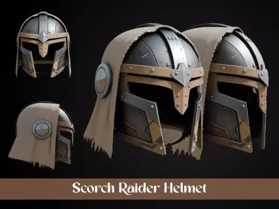 Stylized Desert Rebel Warrior Helmet - Desert Outlaw 3D print model
