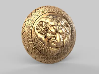 loin shield Low-poly 3D model