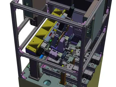 Automated hard disk swing arm OCR machine 3D model