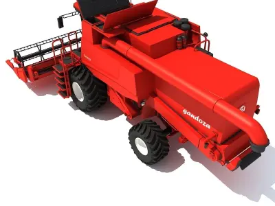 Red Combine Harvester 3D model purchase