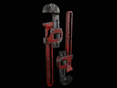Old Stillson Pipe Wrench Low-poly 3D model