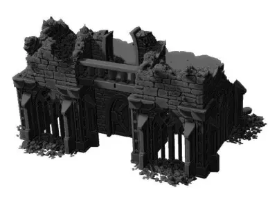 Scifi gothik ruin 3D print model