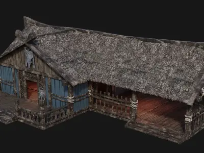 Old Viking House 4K Textures GameReady 187 Low-poly 3D model