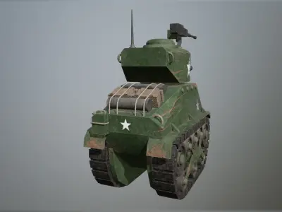 Tank 02 PBR  Low-poly 3D model