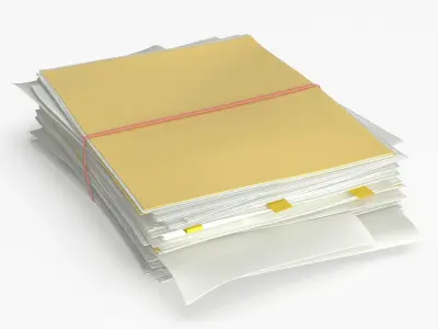  Pile of Paper Files Archive stack Set of 3 