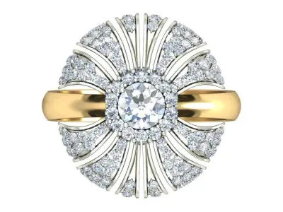 Elegant Antique Silver Ring for Women 3D print model