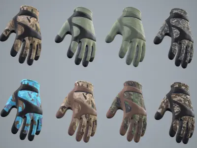 Gloves 02 Low-poly 3D model