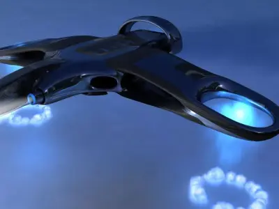 Carrier futuristic jet flying in air Free 3D model