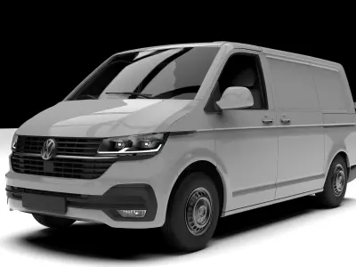 Volkswagen Transporter T6 Realistic with Customizable Components 3D model