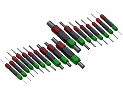 Reversible Type Plug Gauge Set for Measuring Range  Up to 22 mm 3D model