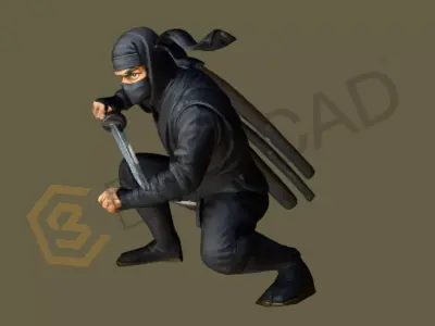 Ninja 3D Model High Detail Stealth Character 3D model