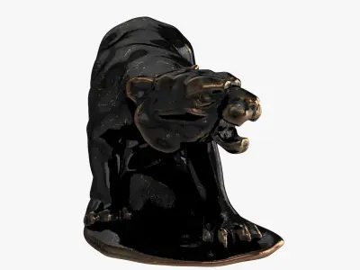 Bronze Sculpture of Tiger 3D model