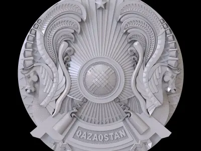 State Emblem of the Republic of Kazakhstan 3D print model