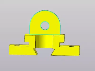 L-Shape Mounting Bracket with Clamp - Industrial Fixing Part 3D model