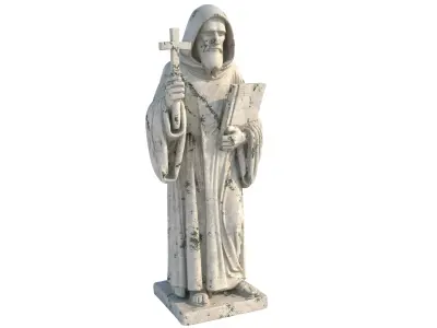 Saint Benedict Low-poly 3D model