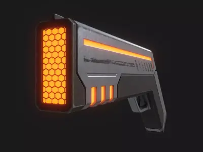 Sci-Fi Gun 001 Low-poly 3D model