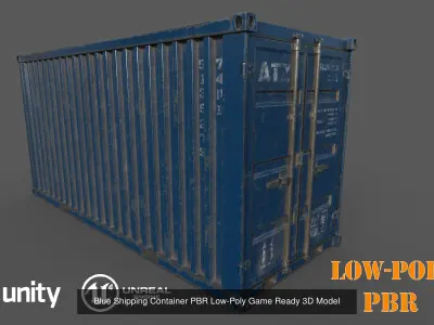 9  Colourfull Container Pack PBR Low-Poly Game Ready 3D Model