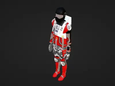 Robot Soldier - Assault Soldier Low-poly 3D model 21
