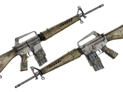 M16A1 FALLOUT Low-poly 3D model