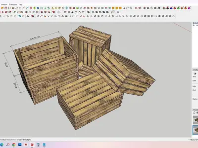 WOODEN BOX Low-poly 3D model 5