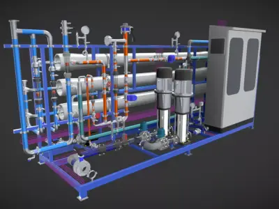 9m3h 2Stage RO Water Filter  System 3D model