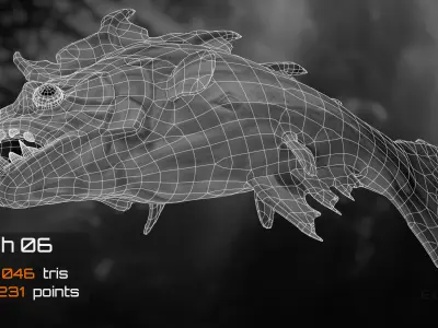 Fantasy Fish 06 - Aqua Life - Water Underwater Creature - 45 Low-poly 3D model