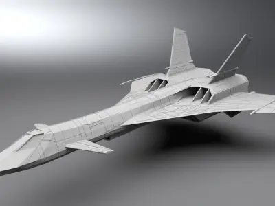 Mig 31 Firefox Low Poly Scale model 3D print model