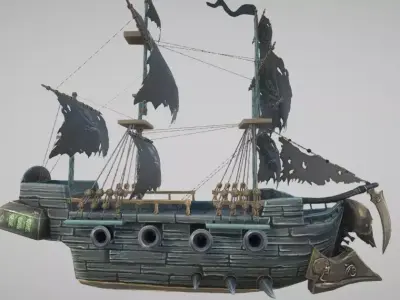 Ghost Ship Low-poly 3D model purchase