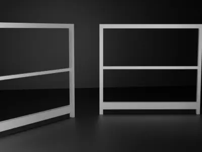 Industrial railing Low-poly 3D model