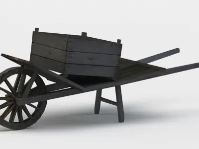 Barrow wooden chair Low-poly 3D model