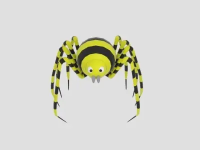 Sphere Strip Spider Low-poly 3D model