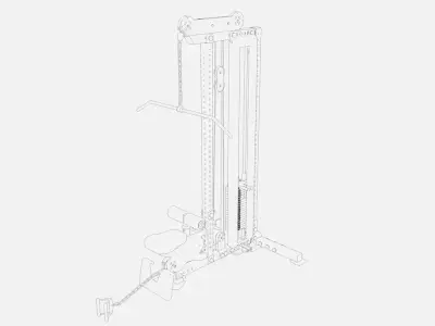 2-in-1 Lat Pulldown and Low Row Machine 3D model