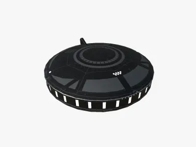Alien Spaceship UFO A10 Full Black - Sci Fi Spacecraft Design Low-poly 3D model