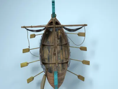 Viking ship Stylized Low-poly 3D model