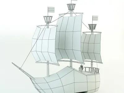 Low Poly Netherlands Boat Low-poly 3D model