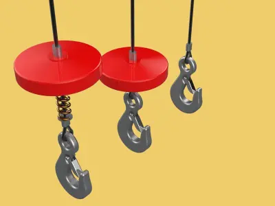 STANDARD LIFTING CRANE STEEL HOOK HOIST WIRE ROPE SLING CABLE 3D model