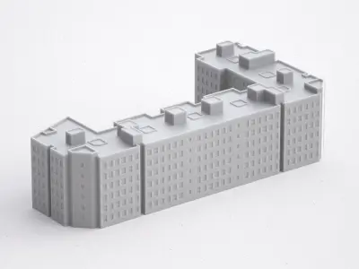 Free 3D Print miniature building RB-SP-MD-011 Free 3D print model purchase