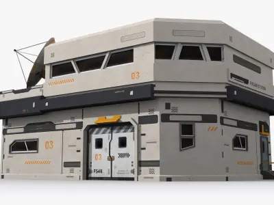 Sci-Fi Industrial x1 Low-poly 3D model