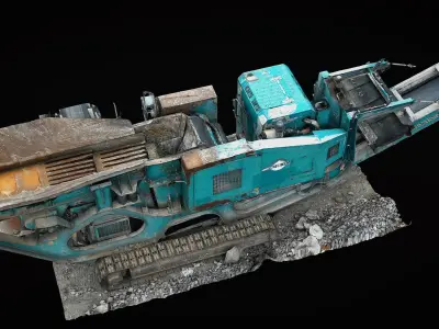 construction-site debris crusher photogrammetry Low-poly 3D model
