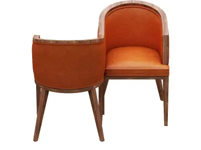 Antique courting chair Low-poly 3D model